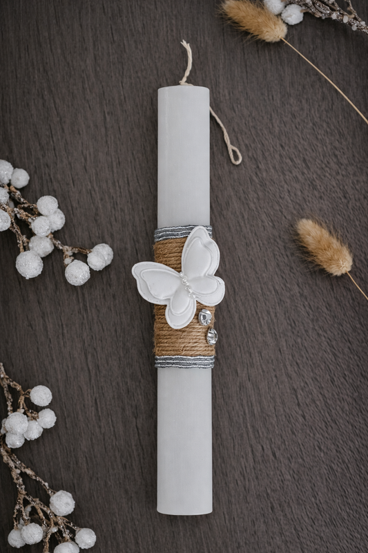 Χειροποίητη Πασχαλινή Λαμπάδα – Πεταλούδα