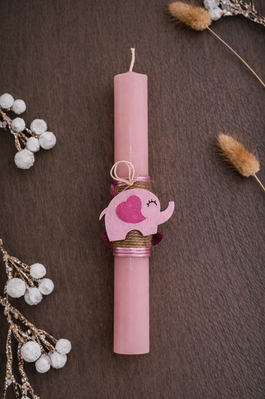 Χειροποίητη Παιδική Πασχαλινή Λαμπάδα – Ελεφαντάκι