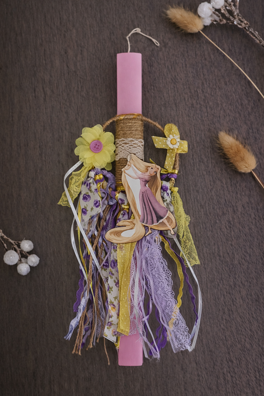 Χειροποίητη Παιδική Πασχαλινή Λαμπάδα - Rapunzel