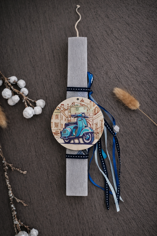 Χειροποίητη Πασχαλινή Λαμπάδα – Βέσπα