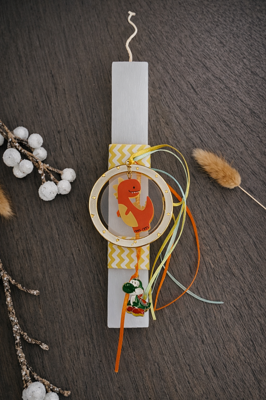 Χειροποίητη Παιδική Πασχαλινή Λαμπάδα – Δεινοσαυράκι